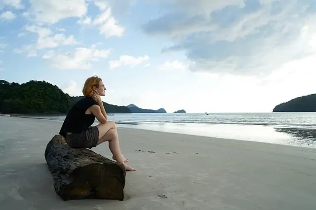 plage, femme