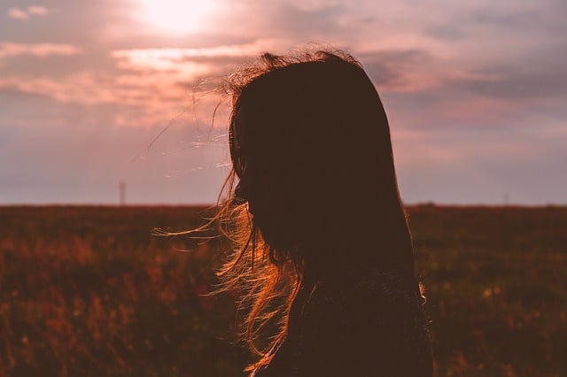 Silhouette, femme.